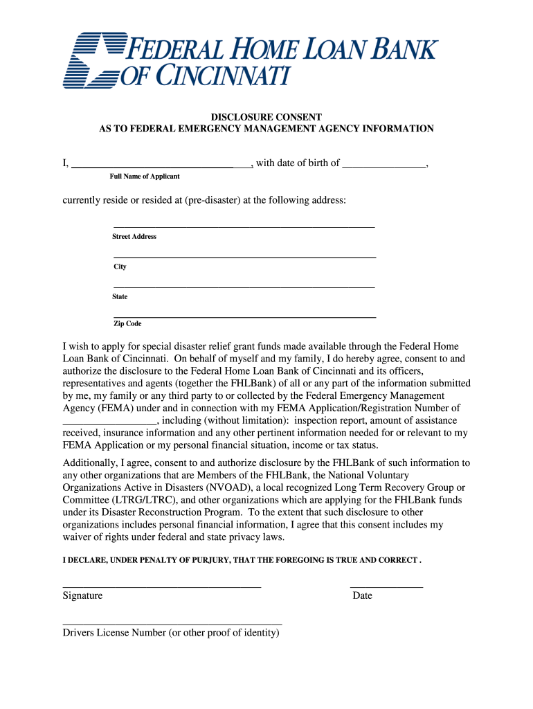 Fema Written Consent Form