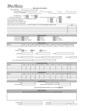 Printable Bpo Form