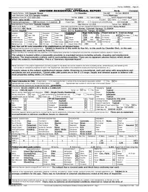 UNIFORM RESIDENTIAL APPRAISAL REPORT TotalFlood Com