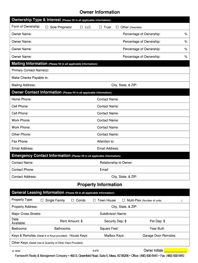 Owner Information Property Information Farnsworth Realty