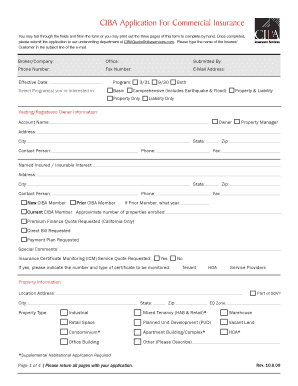 Habitational Supplemental Application  Form