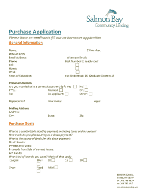 Please Have Co Applicants Fill Out Co Borrower Application  Form