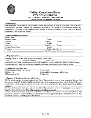 City of San Antomio Habitat Compliance Form