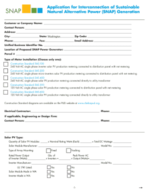 Application for Interconnection of Sustainable Natural Alternative Chelanpud  Form