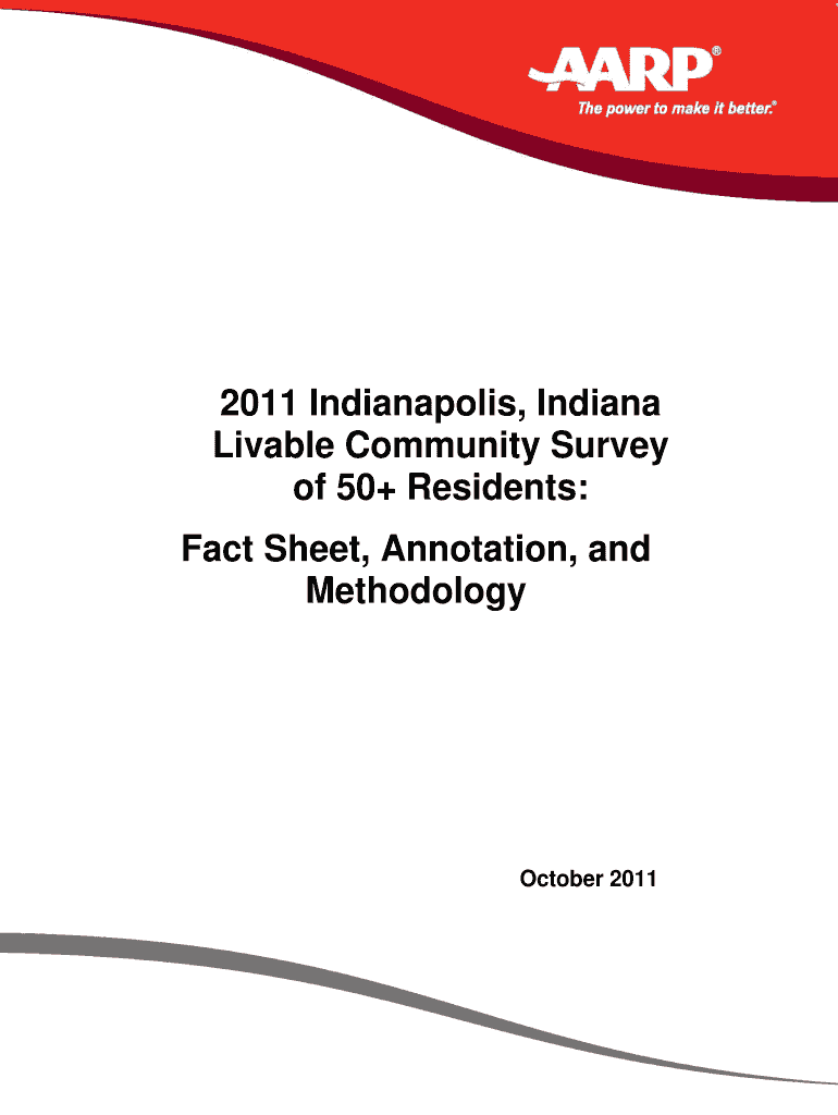 Indianapolis, Indiana Livable Community Survey of 50 Residents Assets Aarp  Form