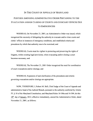 Evacuation and Closing of Courts Maryland Courts Courts State Md  Form