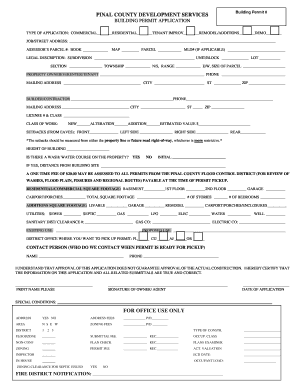 Pinalcountyaz Building Permit Department Form