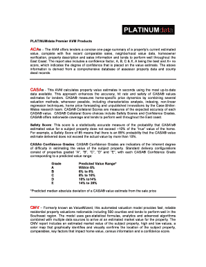 The AVM Offers Lenders a Concise One Page Summary of a Property&#039;s  Form