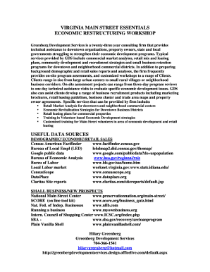 VIRGINIA MAIN STREET ESSENTIALS ECONOMIC Virginia DHCD Dhcd Virginia  Form