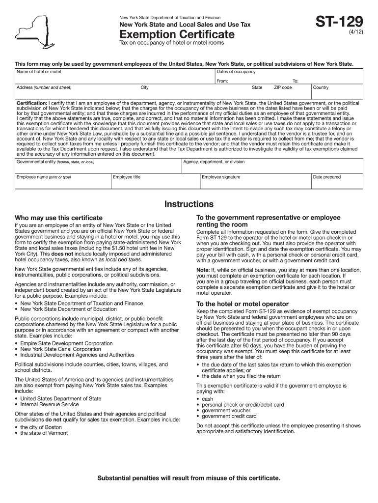  St 129  Form 2012