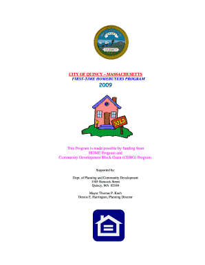 CITY of QUINCY MASSACHUSETTS FIRST TIME HOMEBUYERS Quincyma  Form