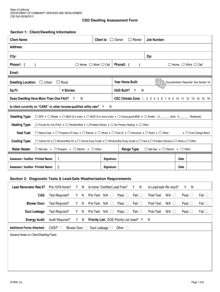 Csd 540 Form