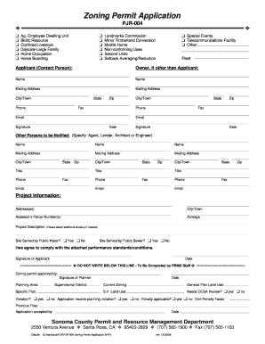 Pjr 004 Sononma Zoning Permit  Form