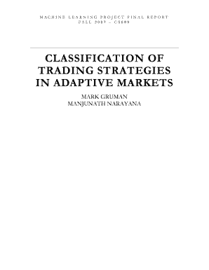 CLASSIFICATION of TRADING STRATEGIES in ADAPTIVE Cs Umass  Form