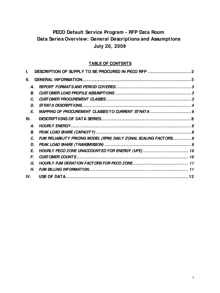 PECO Default Service Program PECO Procurement for Default  Form