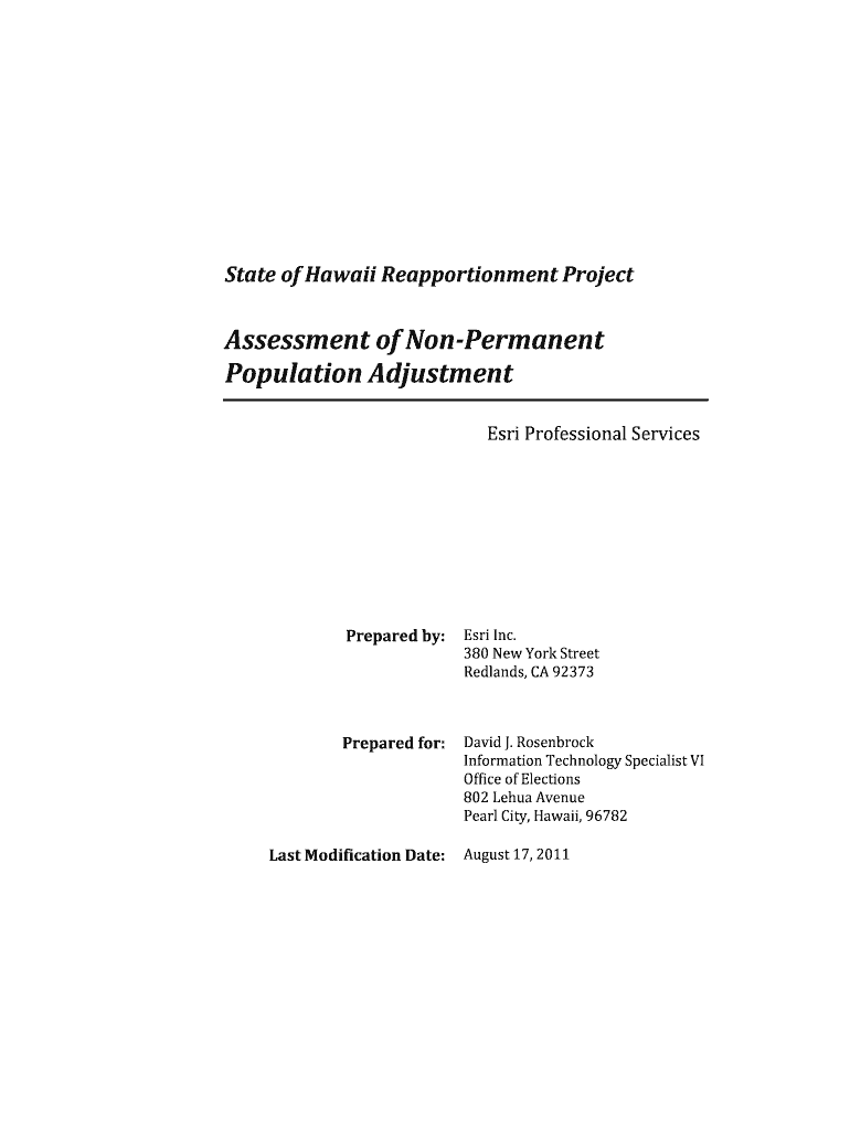 Non Permanent Population Extraction081711 Hawaii Hawaii  Form