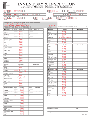 Inventory &amp; Inspection INI Form Resnet Umd