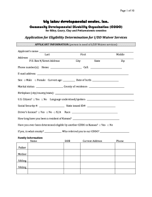 Big Lakes Developmental Center, Inc Community Developmental Biglakescddo  Form