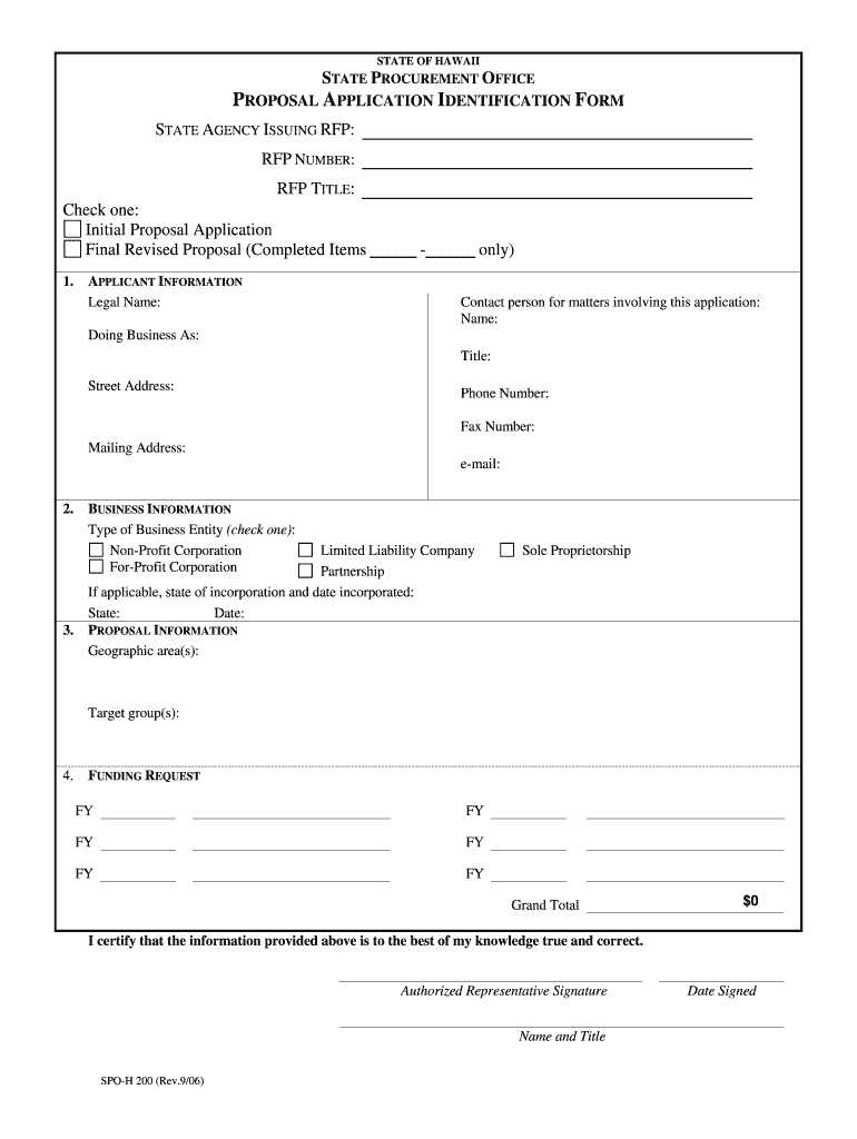  Hawaii State ID Application Form 2006-2024