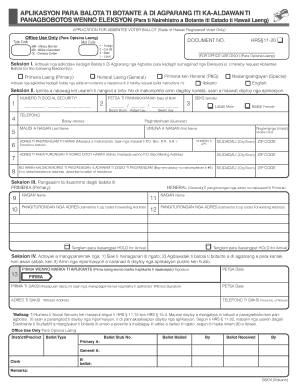 Absentee App Ilokano Indd State of Hawaii Hawaii  Form