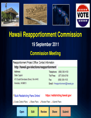 Hawaii Reapportionment Commission Hawaii  Form