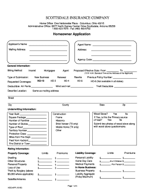 Scottsdale Homeowner Application  Form