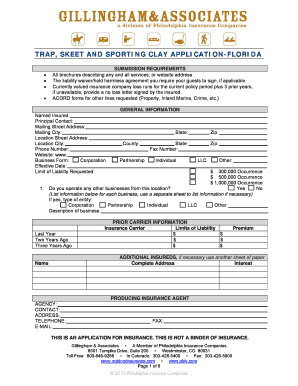 TRAP, SKEET and SPORTING CLAY APPLICATION FLORIDA  Form