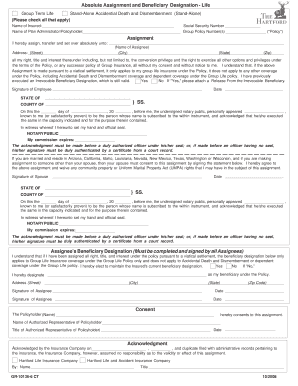 Assignment of Beneficiary Form