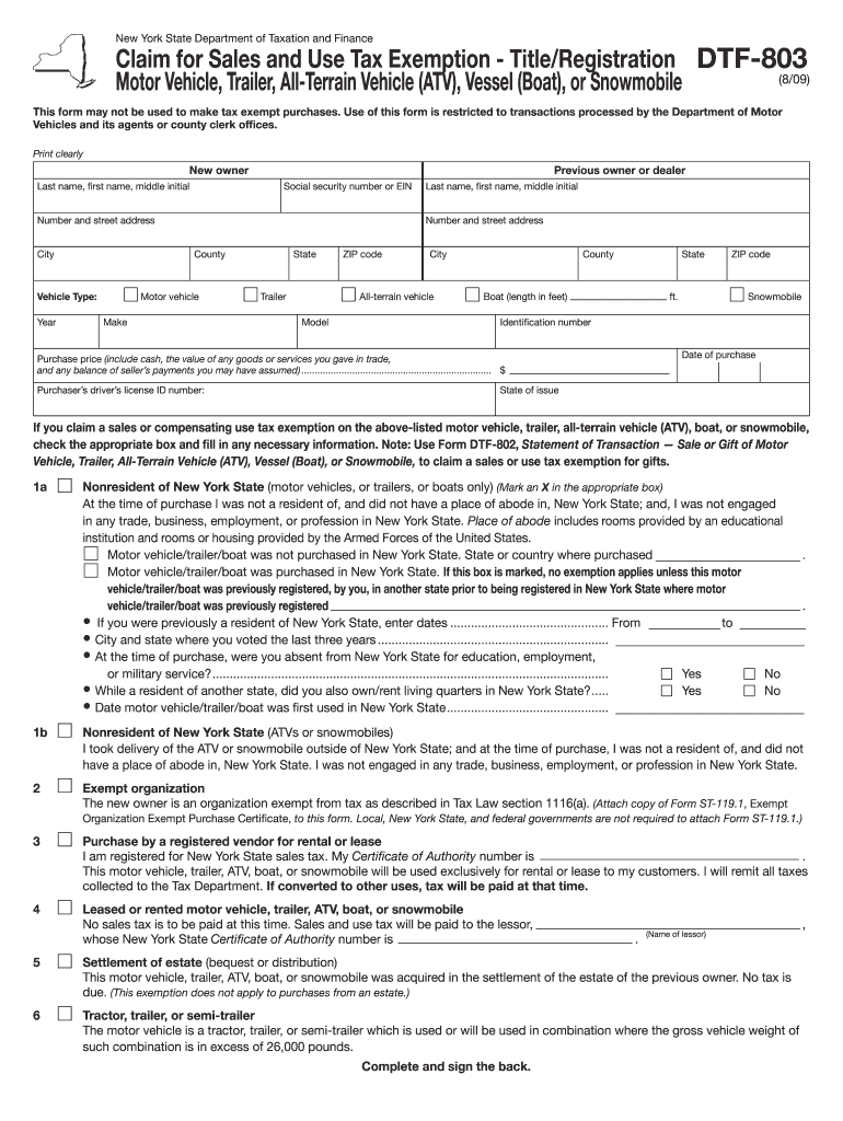  Dmv Form 803 2009