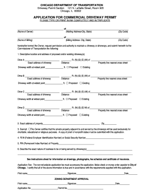 Driveway Permit Application  Form