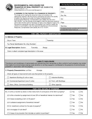 Environmental Disclosure Document Indiana Form