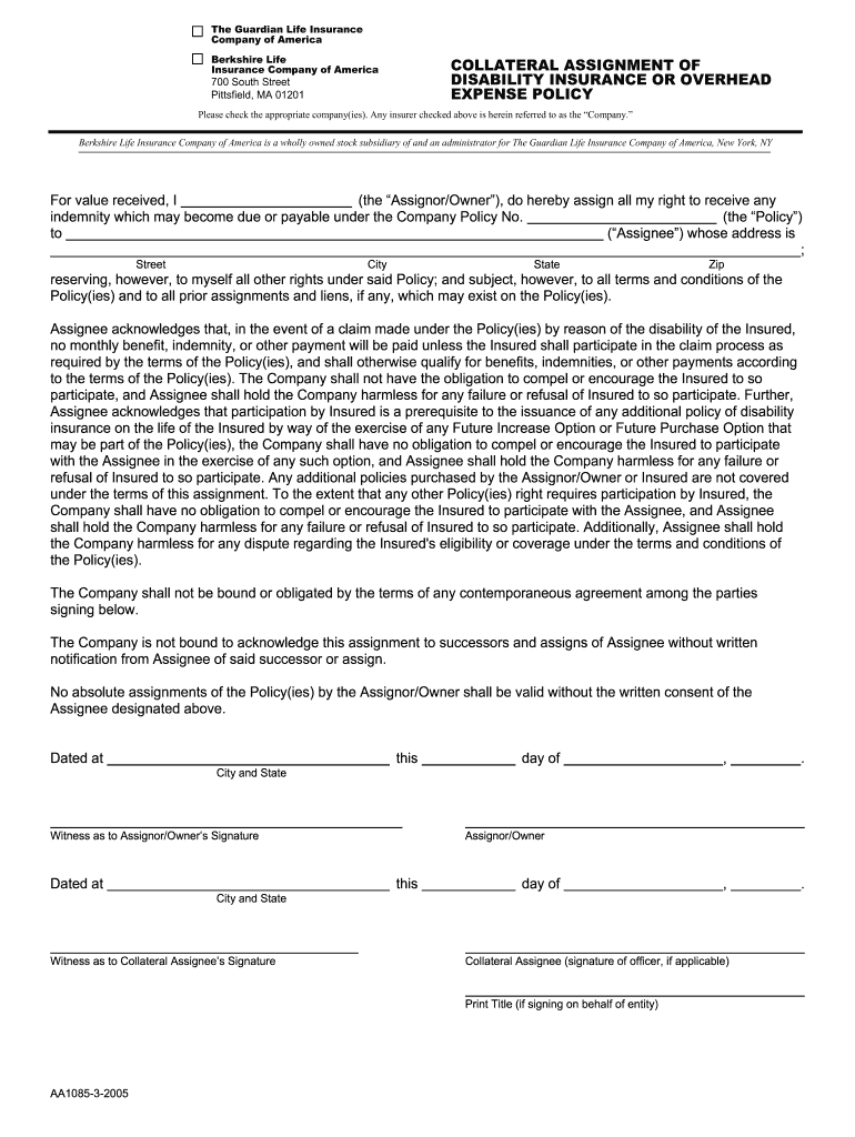 Get and Sign Collateral Assingment 2005-2022 Form