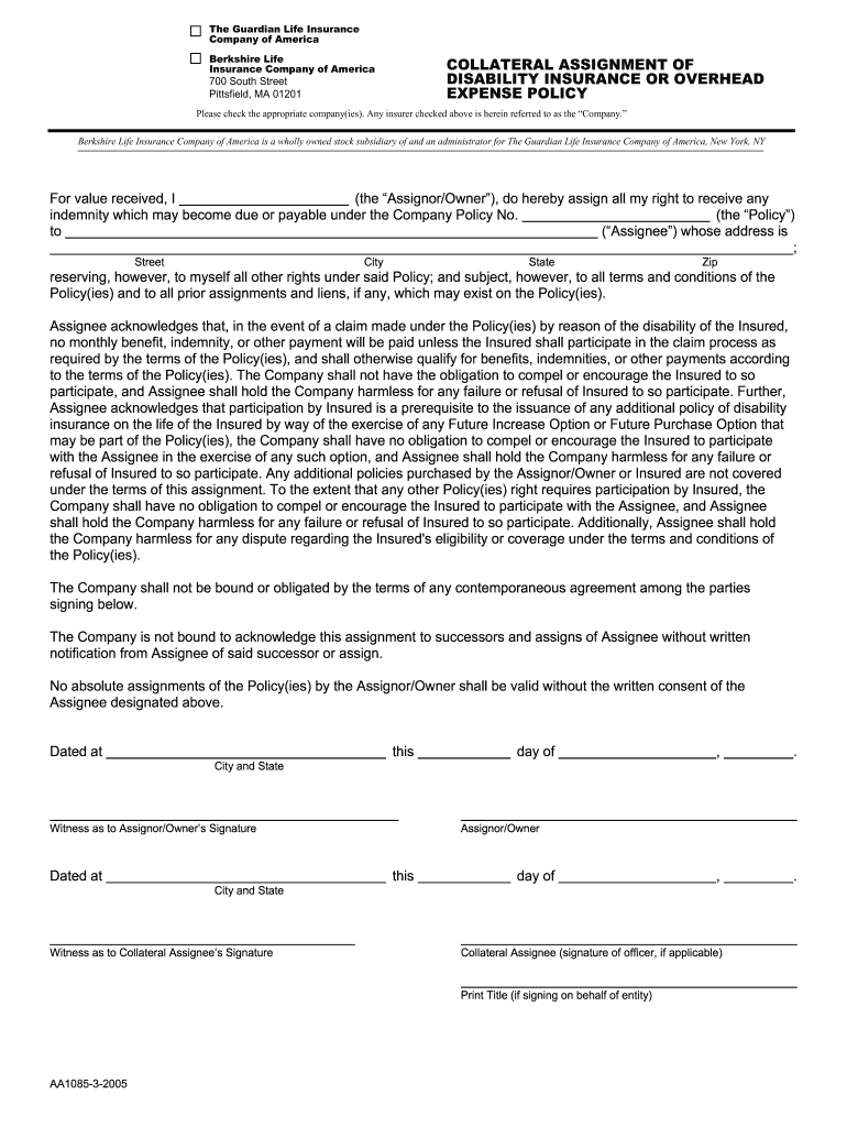 farmers insurance collateral assignment form