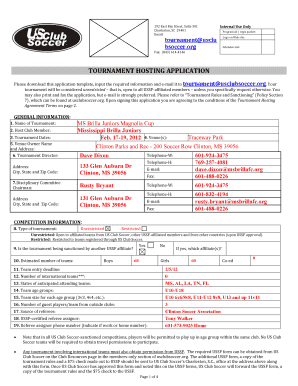 US CLUB SOCCER Tournament Hosting Application Packet Msbrillafc  Form