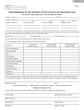 Of Land Agricultural Form