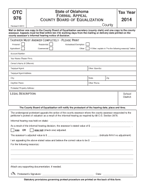 OTC 976 Oklahoma Tax Commission Tax Ok  Form