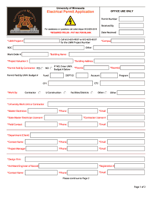 Electrical Permit Application Building Code Division University of Buildingcodedivision Umn  Form