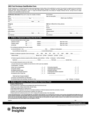 Riverside Publishing Test Purchaser Qualification Form