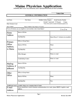 Instructions for Completing the Maine Uniform Application for Physicians Meamss