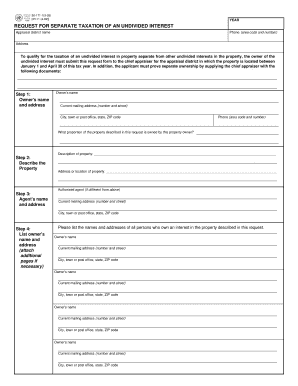 Oklahoma Request for Separate Taxation of Undivided Interest  Form
