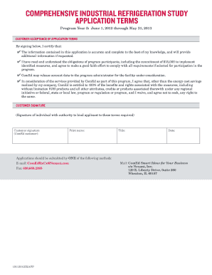 Industrial Refrigeration Application ComEd  Form