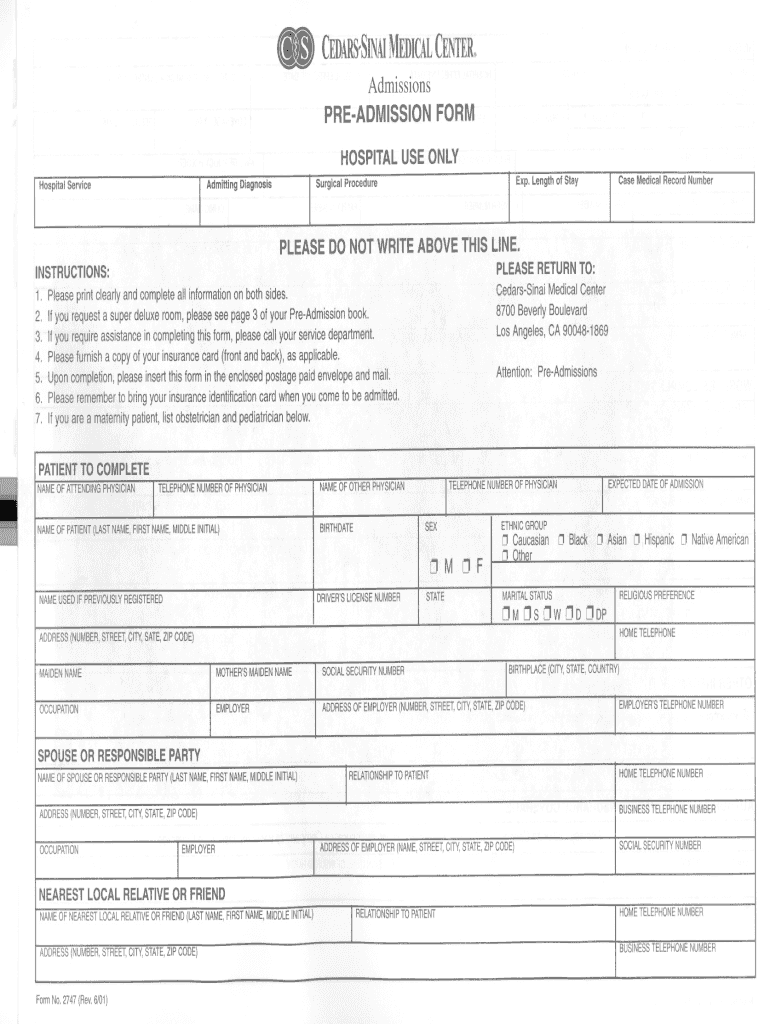 Cedars Sinai Doctors Note  Form