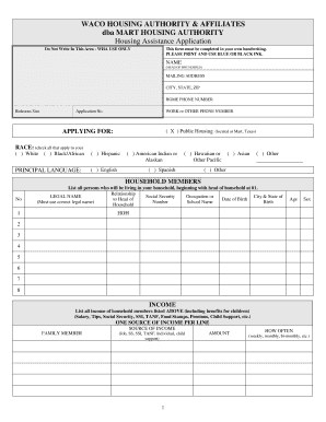 Mart Housing Authority Application Form