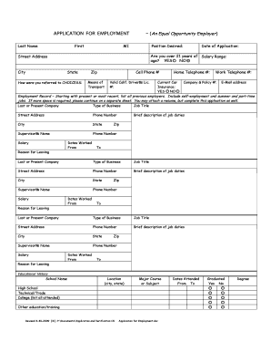 APPLICATION for EMPLOYMENT CHOICESS  Form
