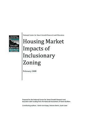 Housing Market Impacts of Inclusionary Zoning Smartgrowth Umd  Form