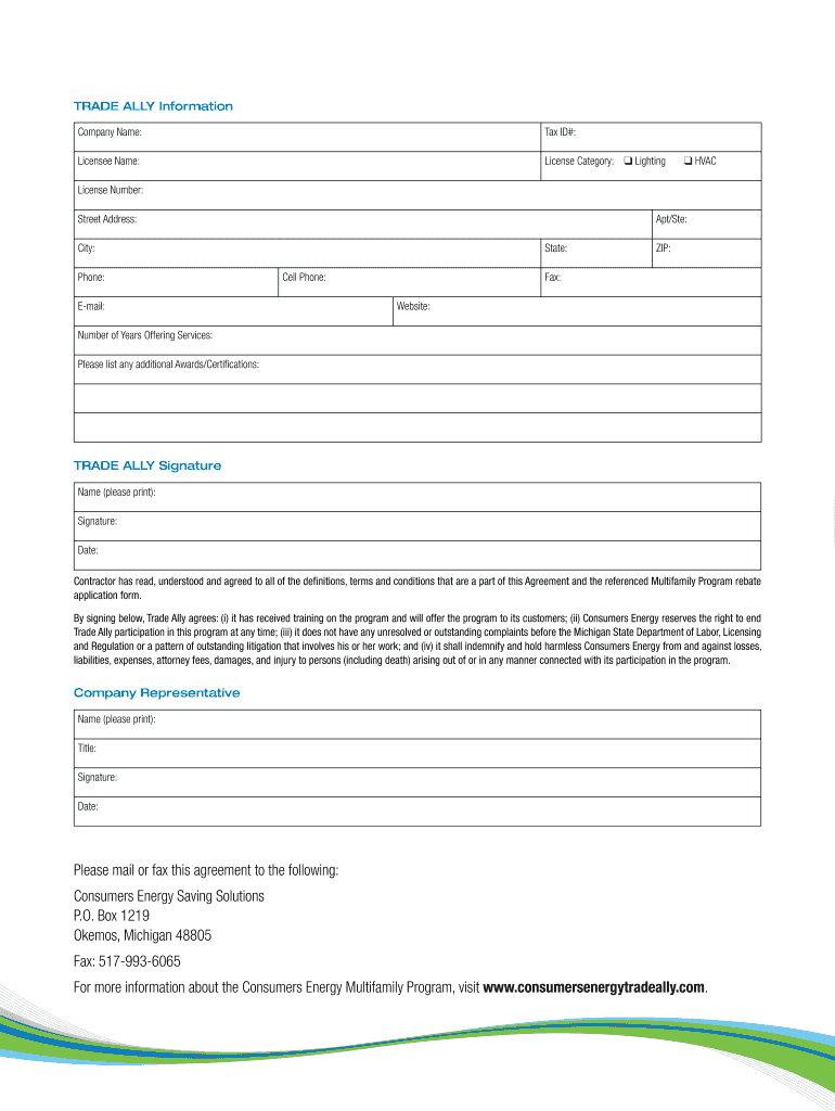 Trade Ally Application  Form