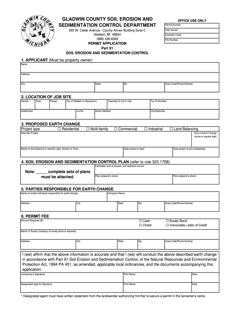 Gladwin Co Soil Erosion Form