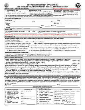  La County Emt Recertification Application 2014-2024