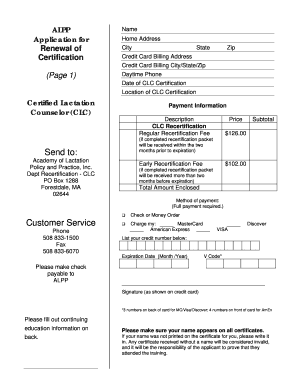 Clc Recertification  Form