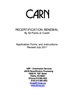 Carn Form for Recertification